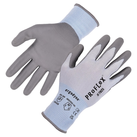 Ergodyne ANSI A2 PU Coated CR Gloves, Blue, Size M, PR 7025